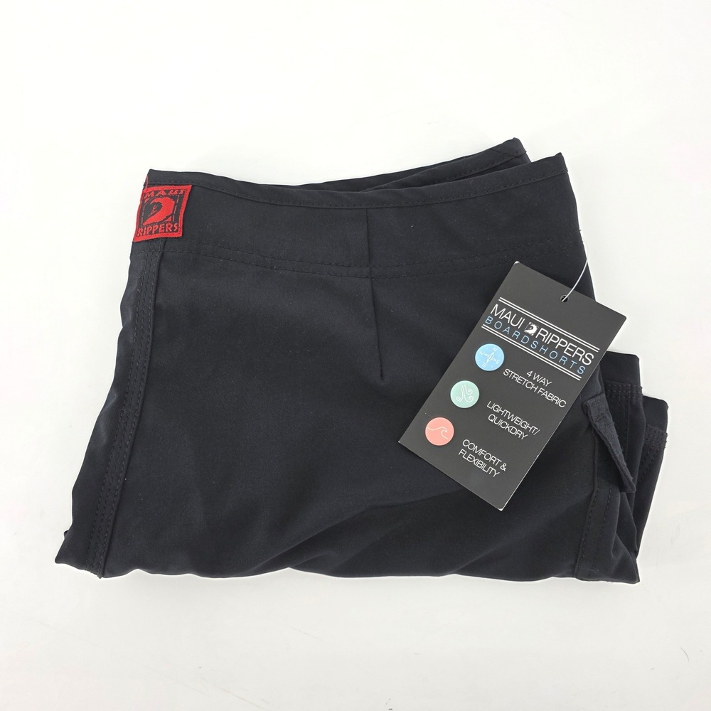 Maui Rippers Womens 10 Black Board Shorts Streetwear Beach Skate New